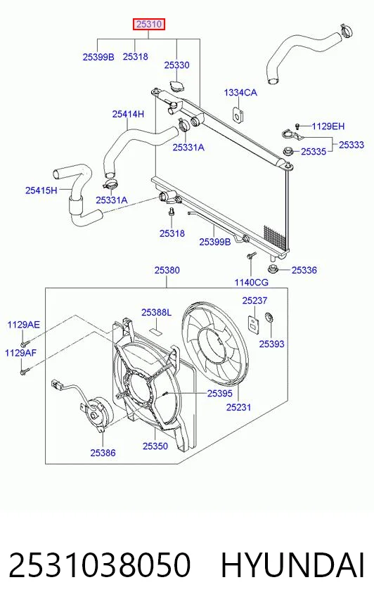 2531038050 Hyundai/Kia Refrigeración del motor