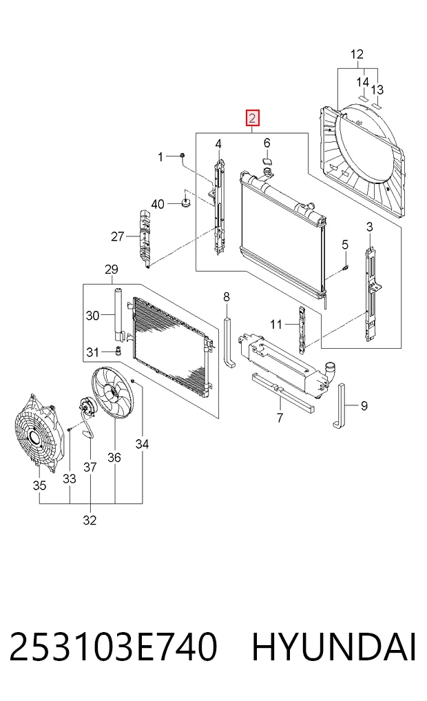 Comprar 253103E730 Parts-Mall Radiador de auto