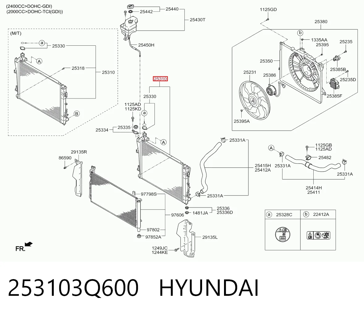 253103Q600 Hyundai/Kia Refrigeración del motor