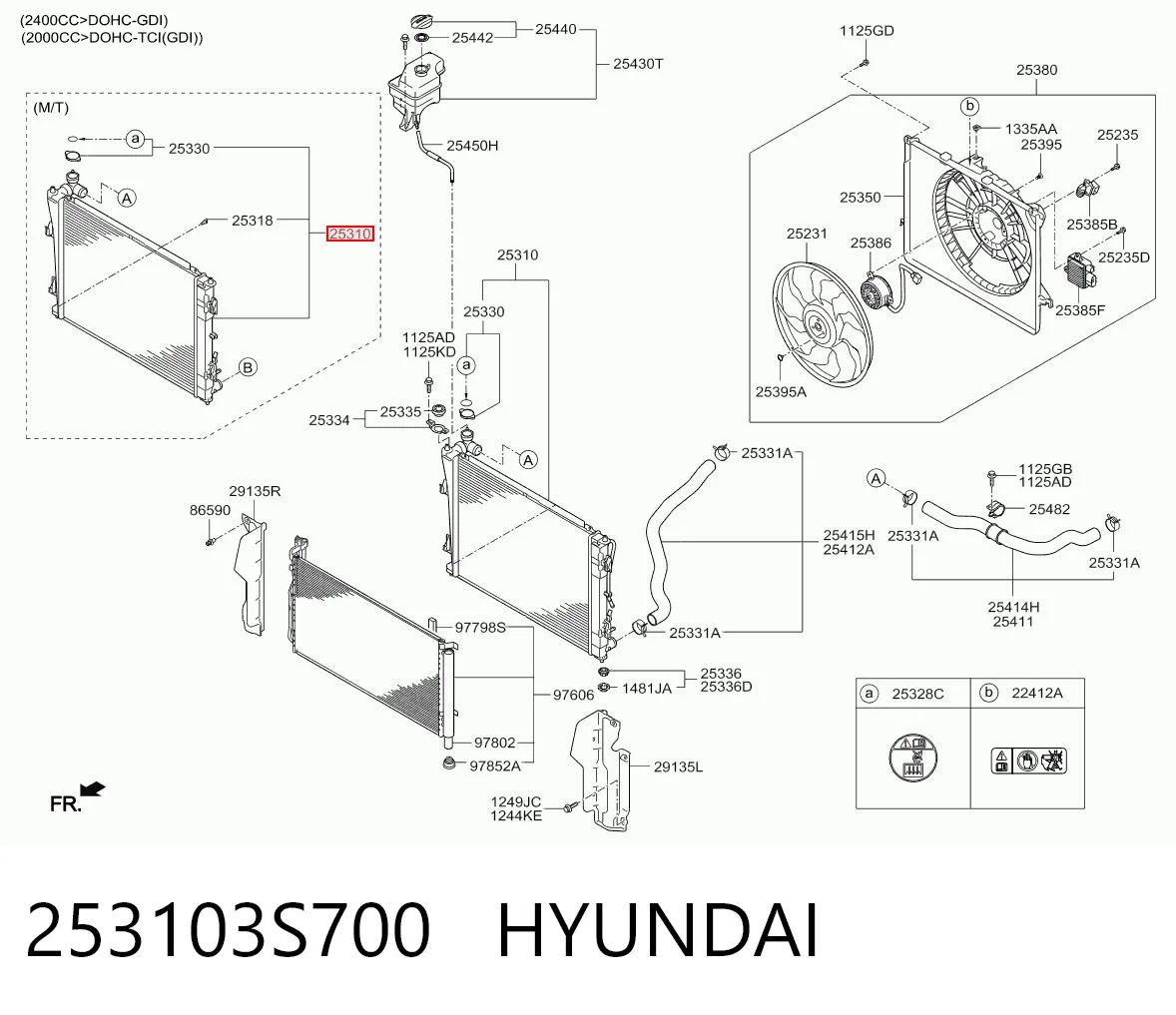 253103S700 Hyundai/Kia Refrigeración del motor