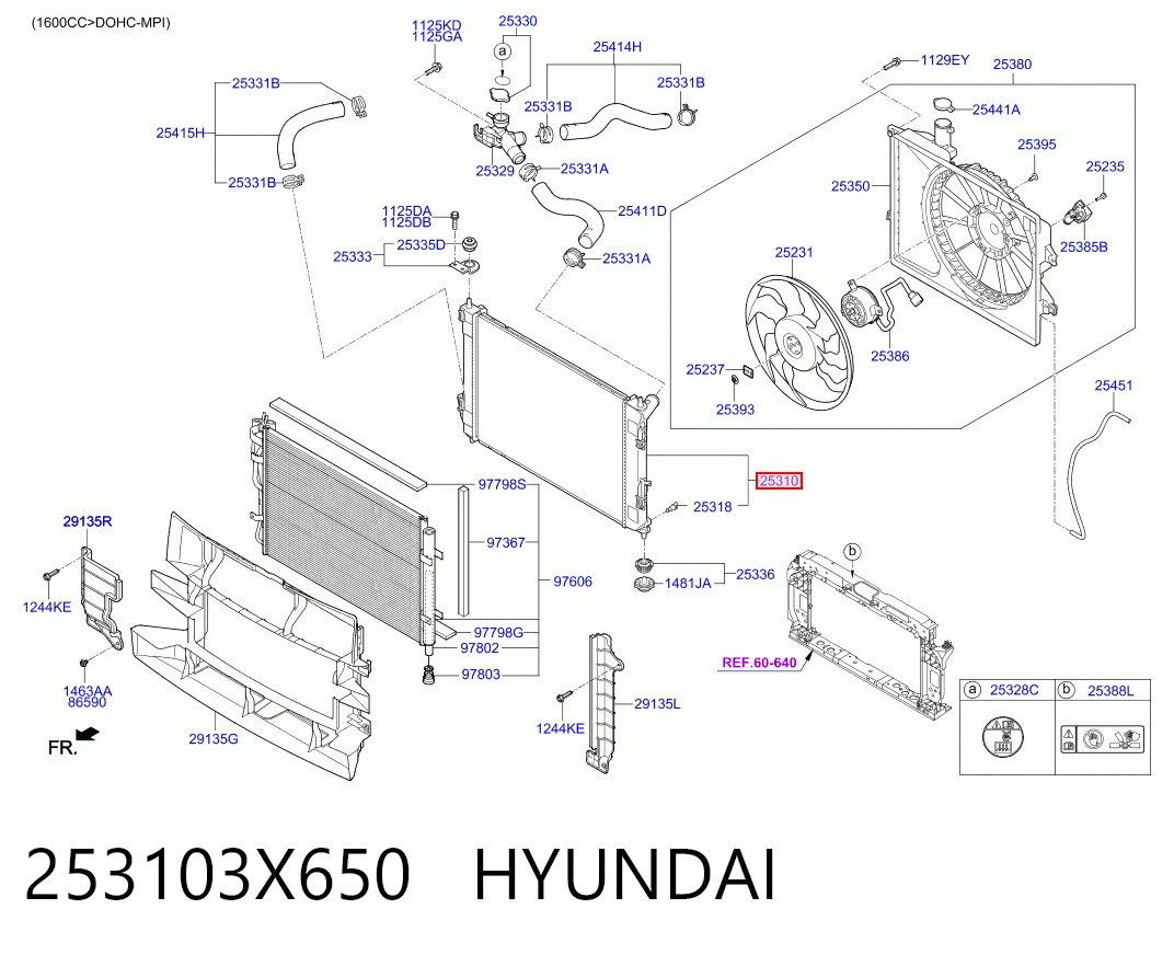 253103X650 Hyundai/Kia Refrigeración del motor
