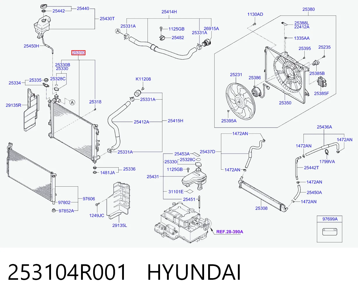 253104R001 Hyundai/Kia Refrigeración del motor