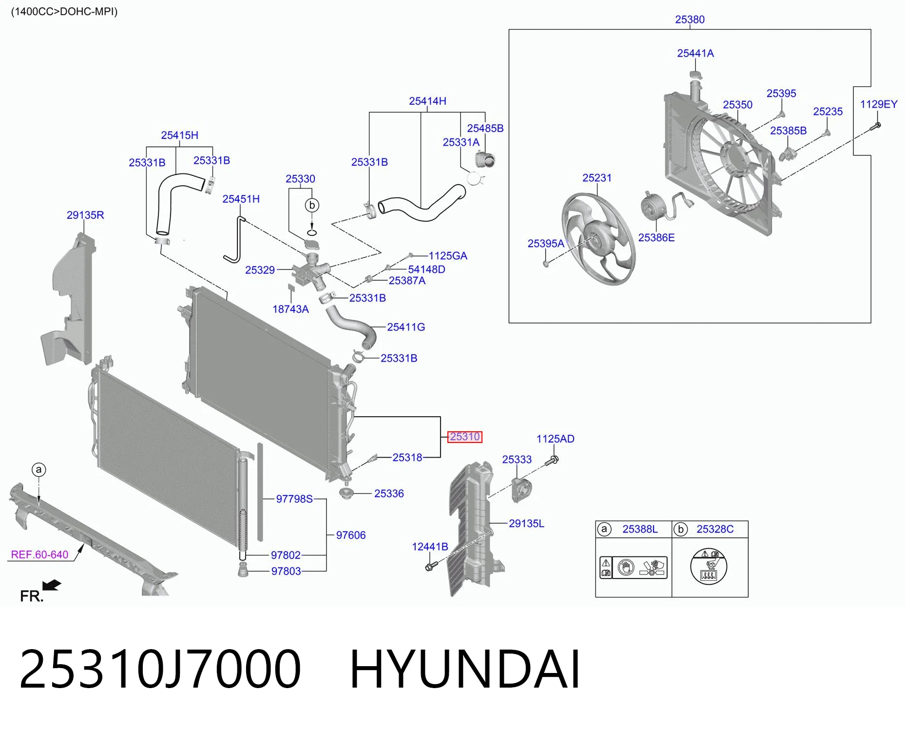 25310J7000 Hyundai/Kia Refrigeración del motor