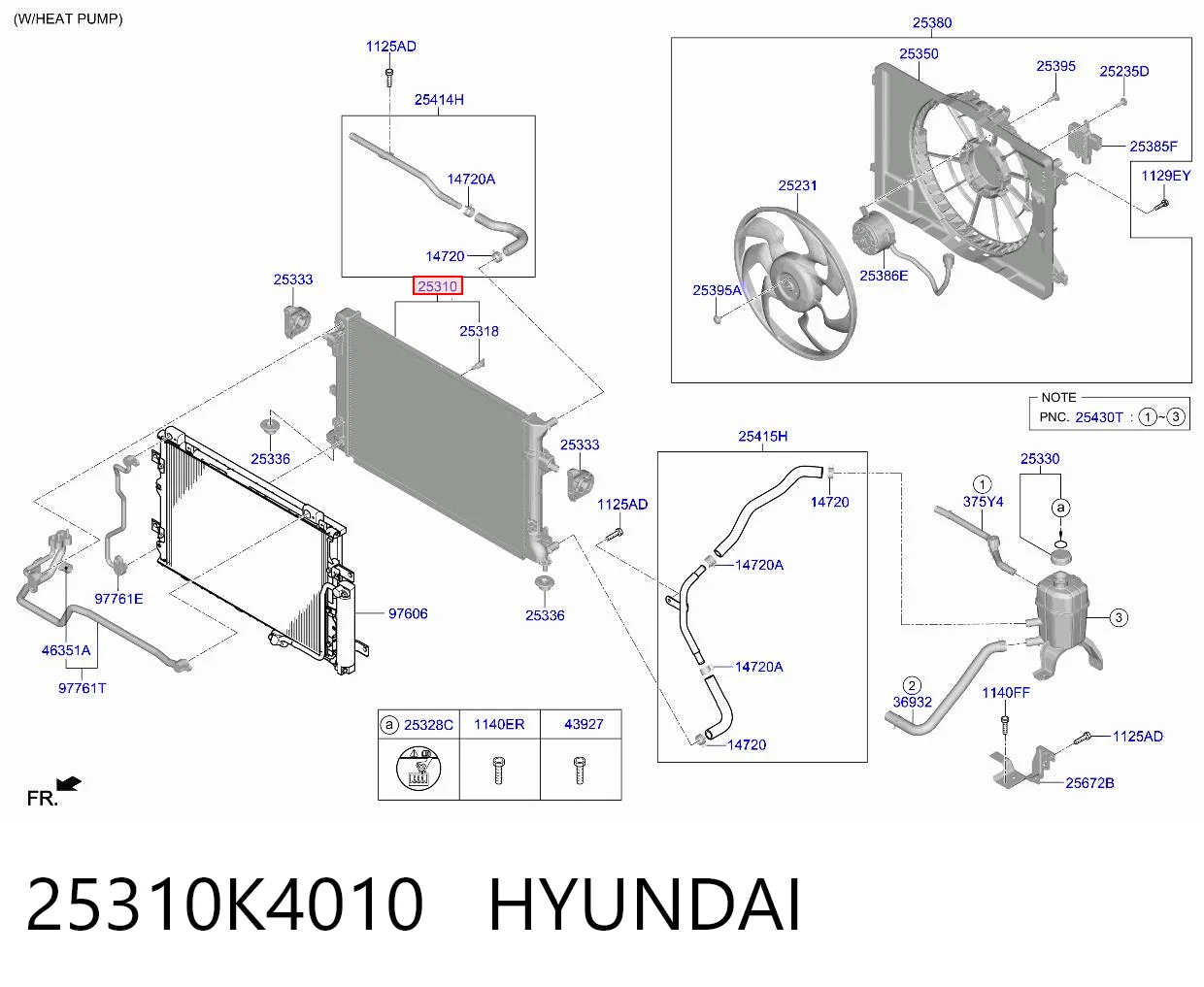 25310K4010 Hyundai/Kia Refrigeración del motor