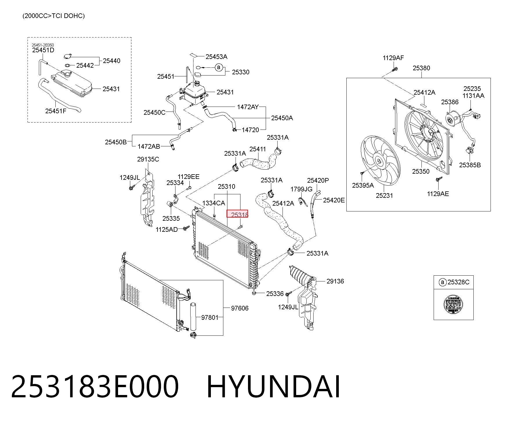 253183E000 Hyundai/Kia Válvula de drenaje del radiador de refrigeración