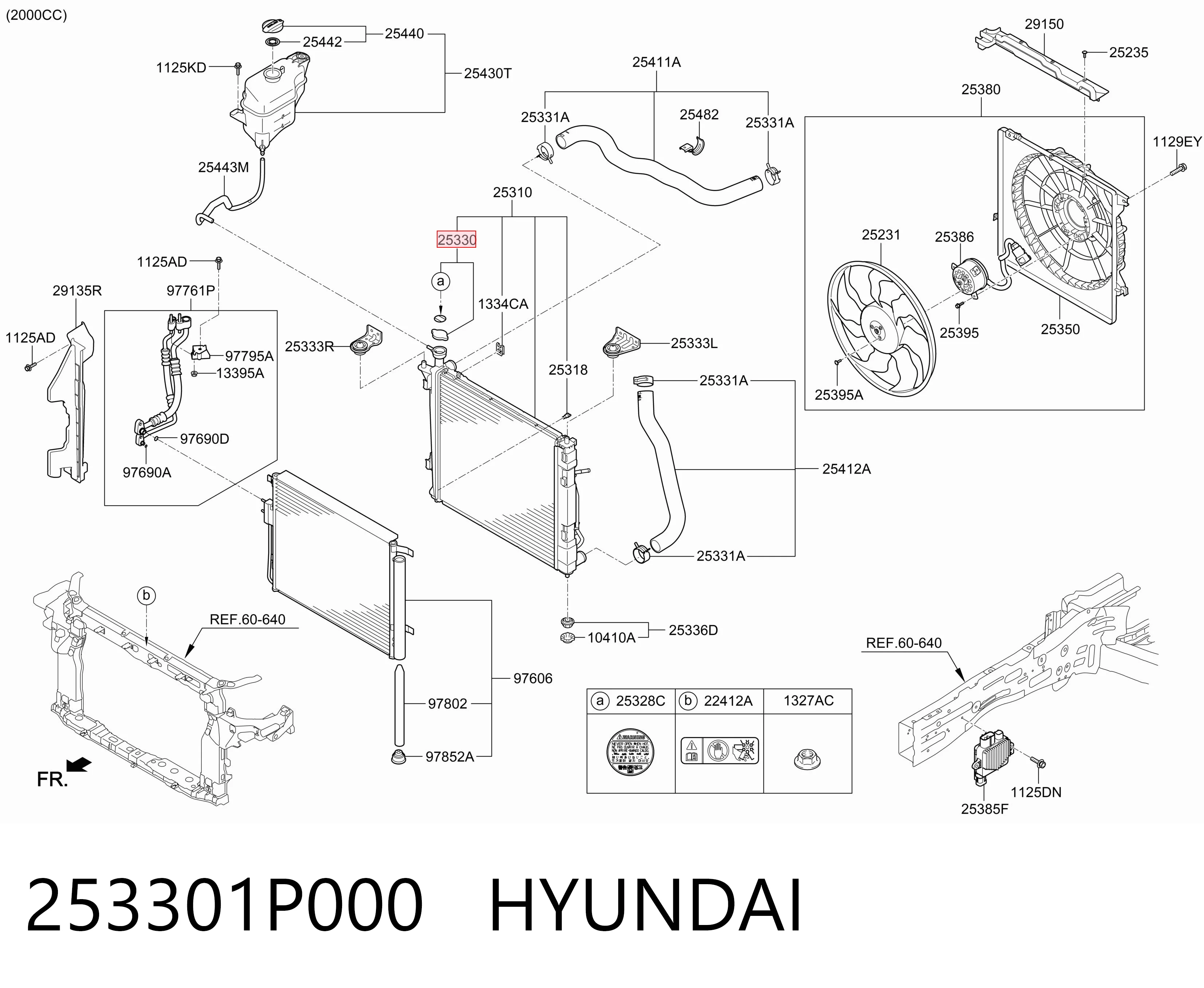 253301P000 Hyundai/Kia Tapa de radiador