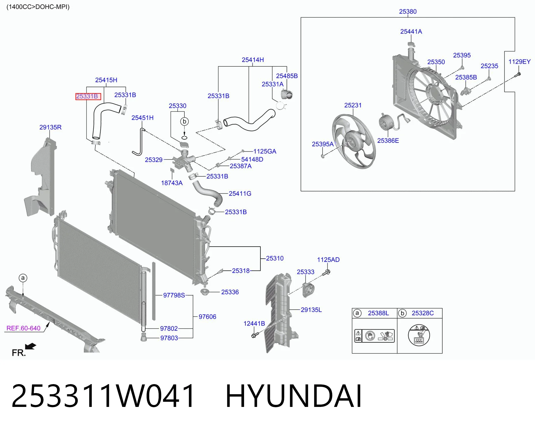 253311W041 Hyundai/Kia Abrazadera metálica universal