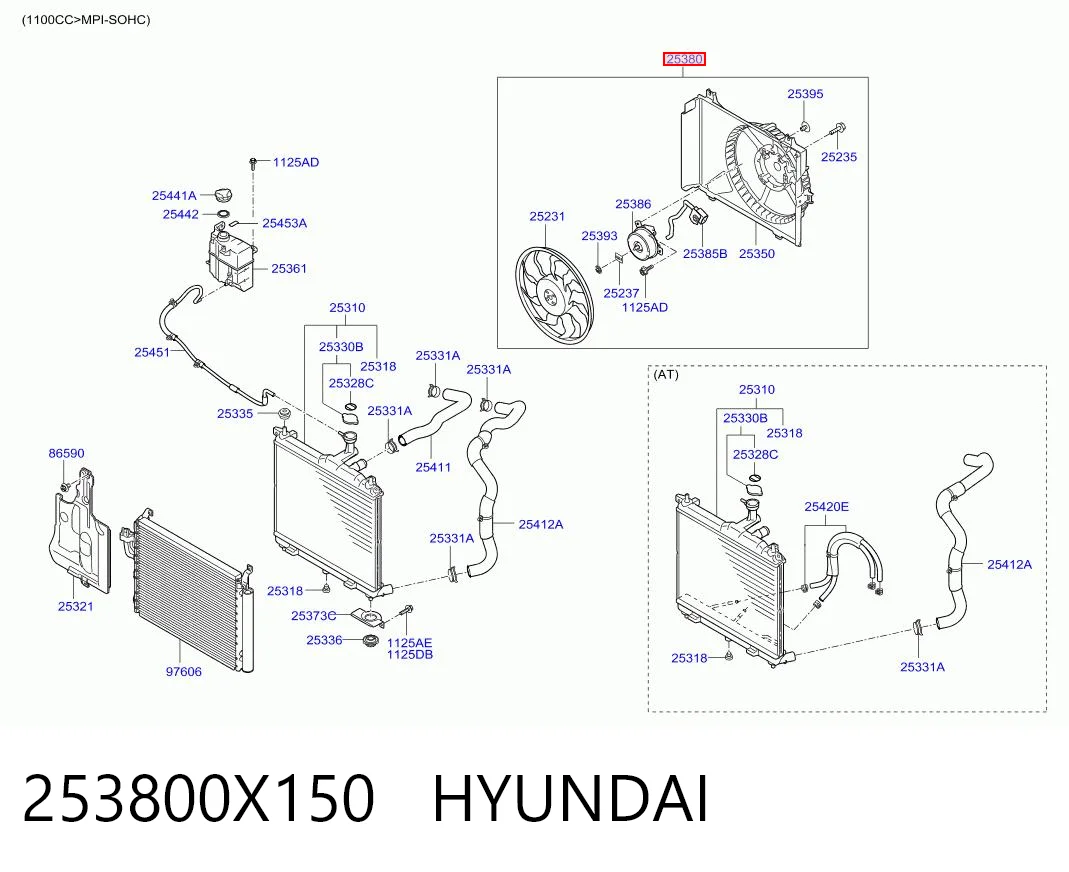 Ventilador del motor para Hyundai I10 PA