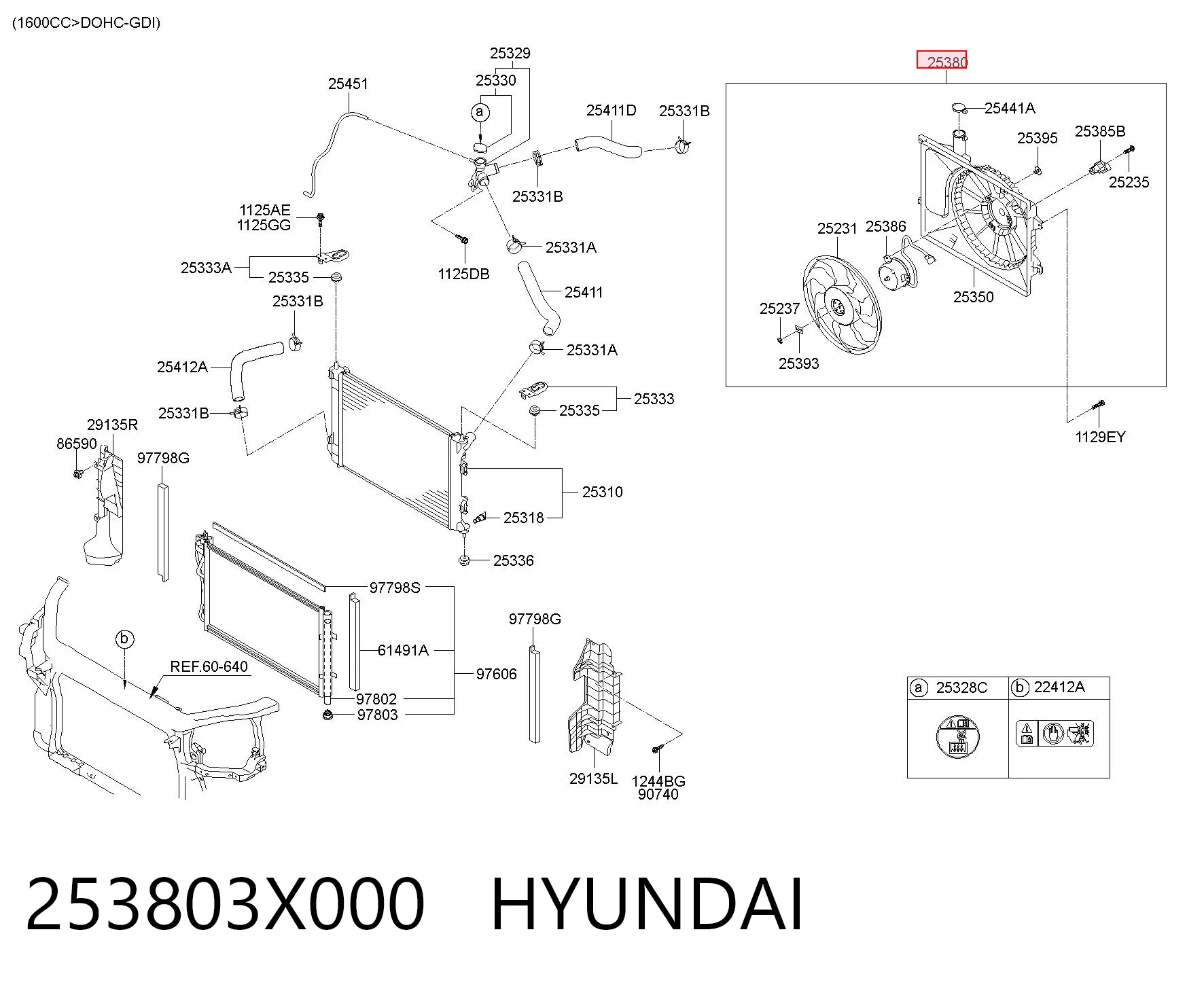 253803X000 Hyundai/Kia Ventilador de refrigeración del motor