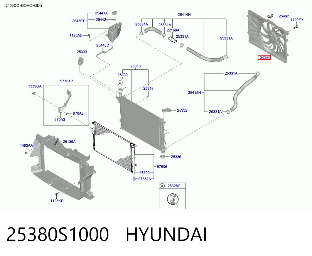 25380S1000 Hyundai/Kia Ventilador de refrigeración del motor