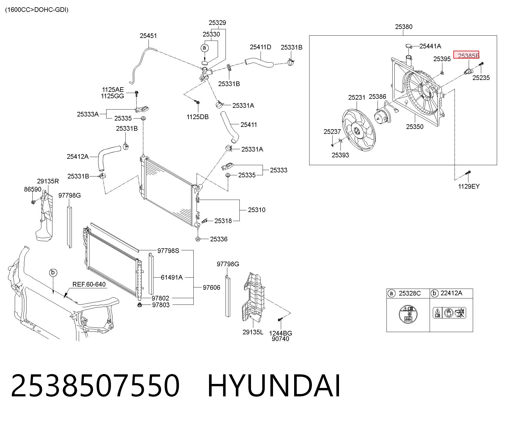 2538507550 Hyundai/Kia Regulador de velocidad del ventilador de refrigeración (unidad de control)