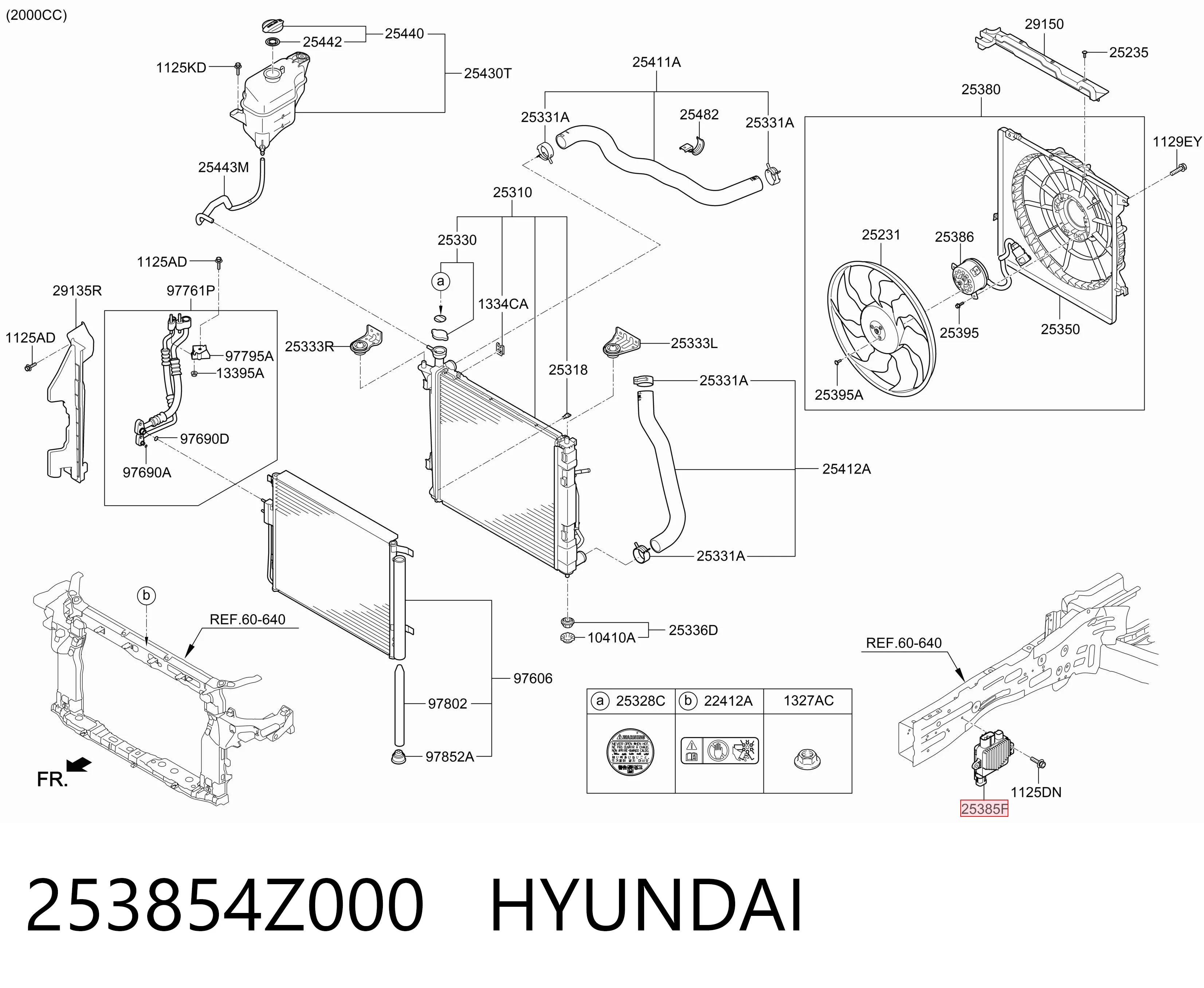 253854Z000 Hyundai/Kia Regulador de velocidad del ventilador de refrigeración (unidad de control)