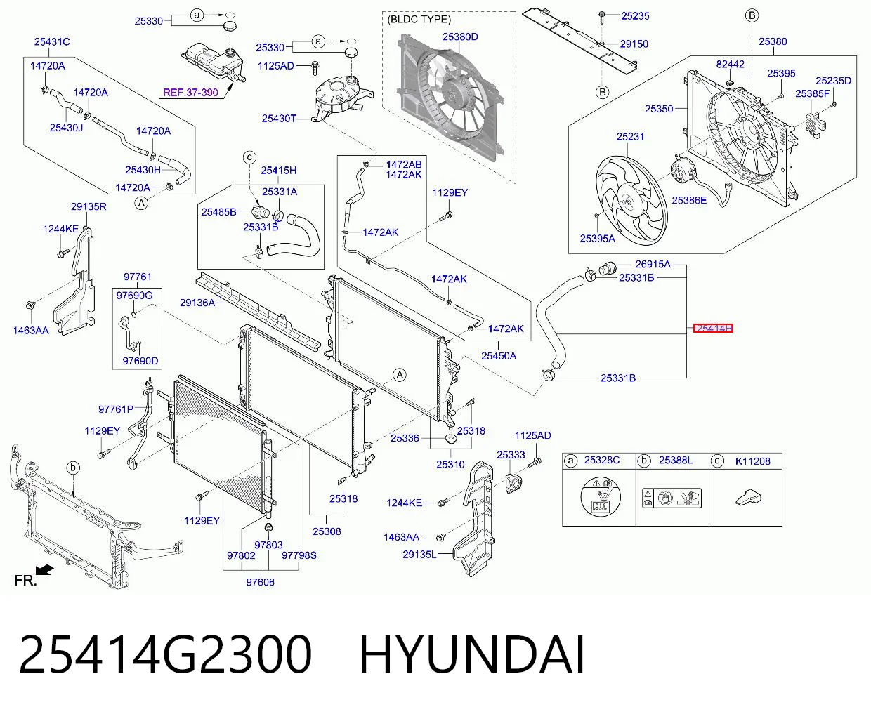25414G2300 Hyundai/Kia Manguera superior del radiador