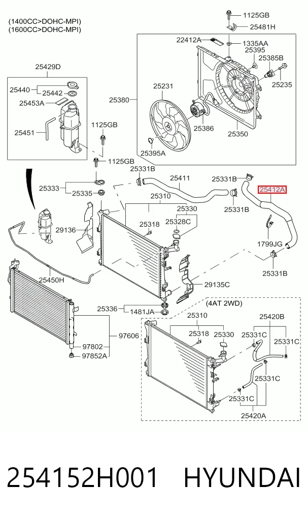 254152H001 Hyundai/Kia