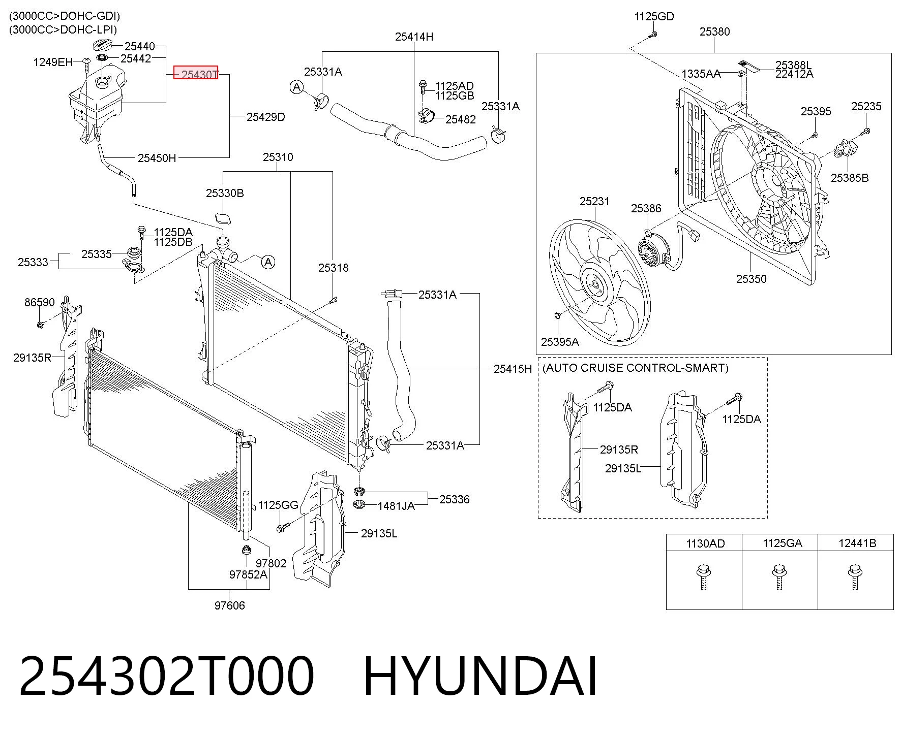 254302T000 Hyundai/Kia Depósito de expansión