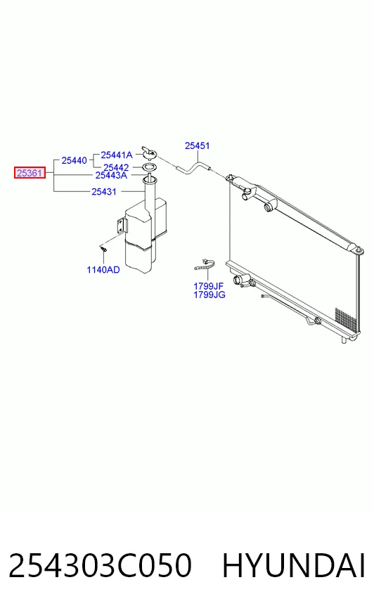 Depósito de expansión para Hyundai Sonata IV EF