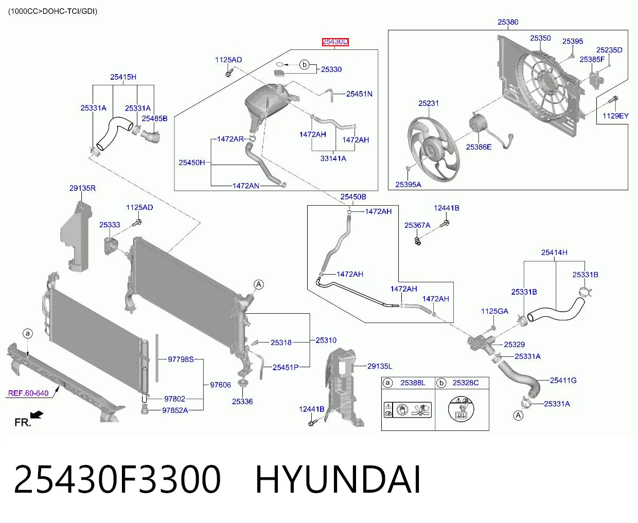 25430F3300 Hyundai/Kia Depósito de expansión