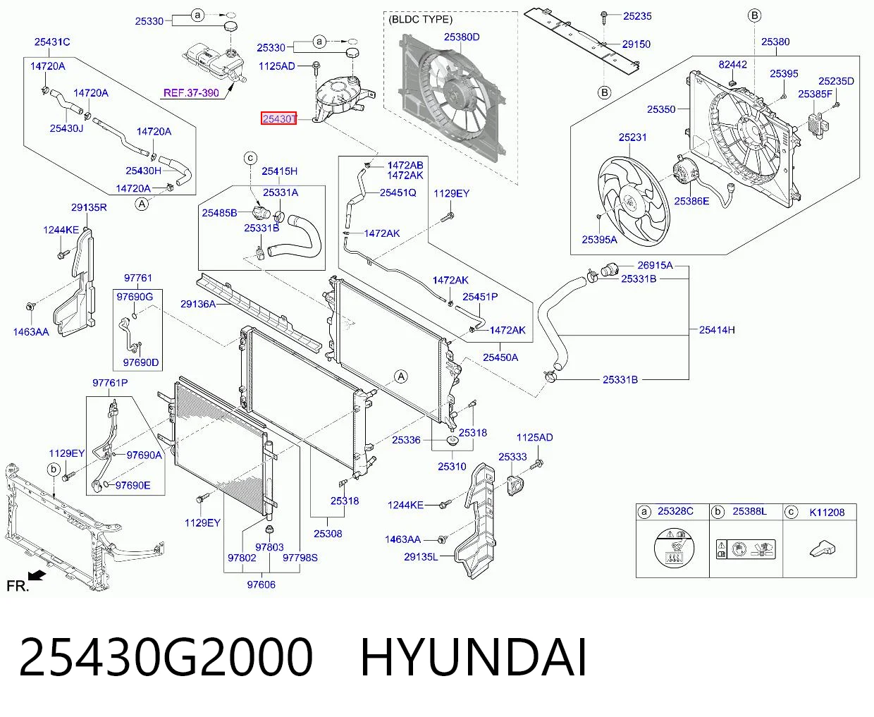 25430G2000 Hyundai/Kia Depósito de expansión