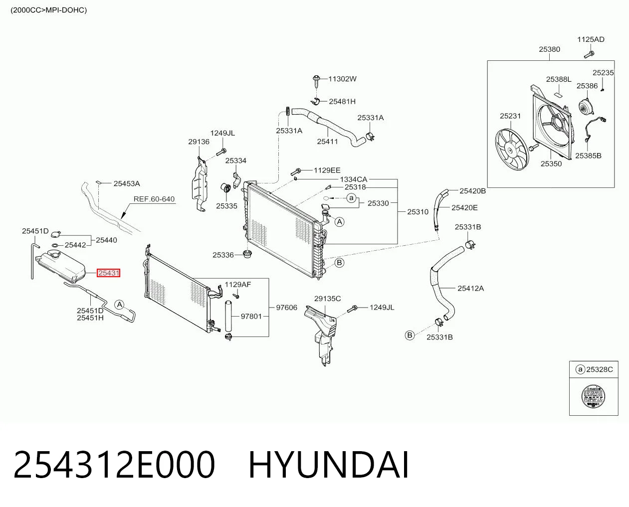 254312E000 Hyundai/Kia Depósito de expansión