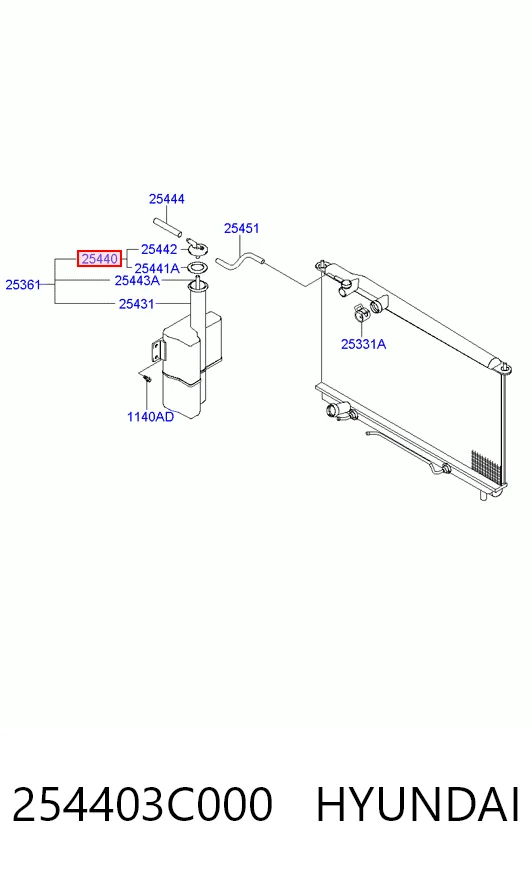 Tapón depósito de refrigerante para Hyundai Sonata EU4