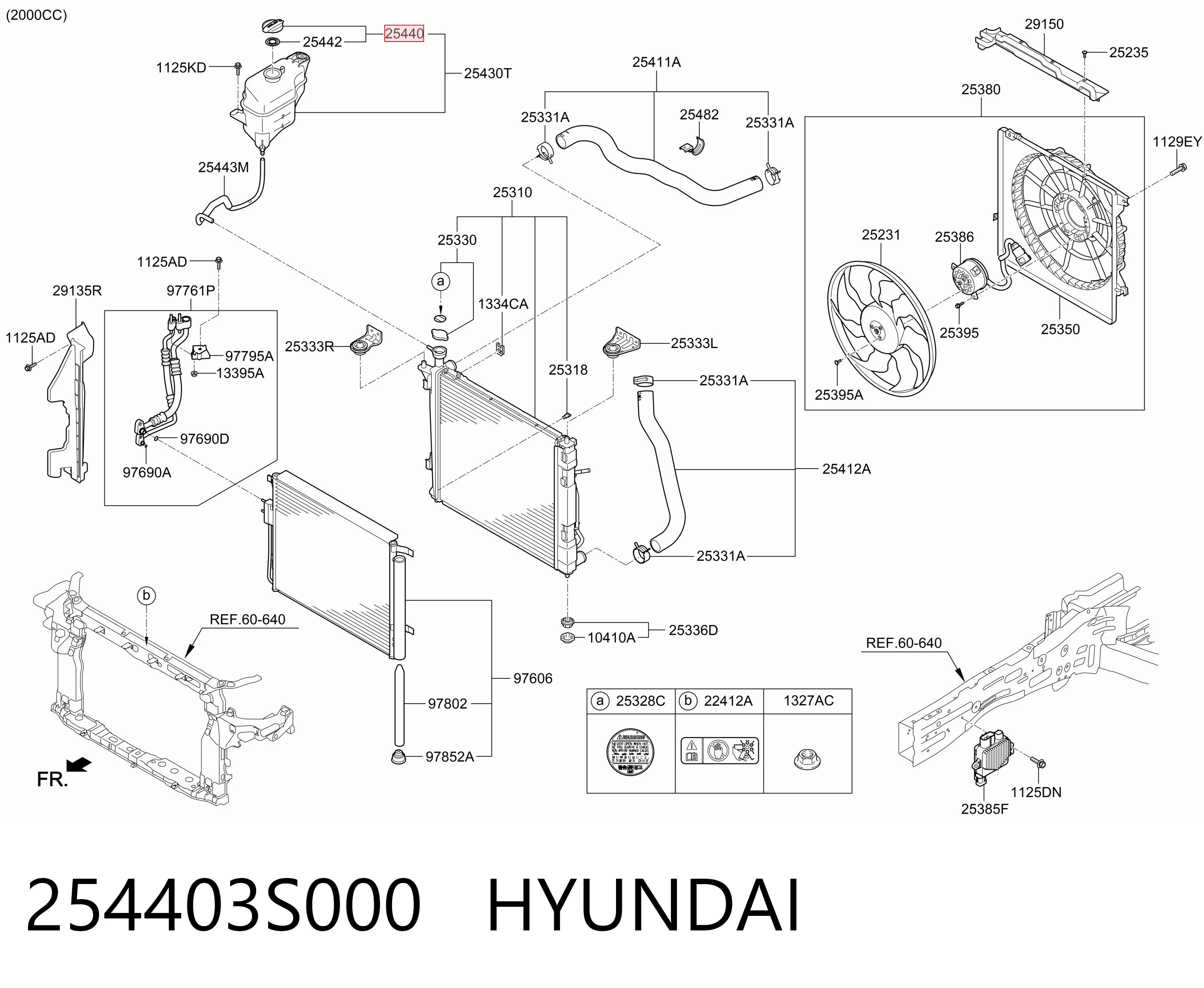 254403S000 Hyundai/Kia Tapón del radiador de refrigerante