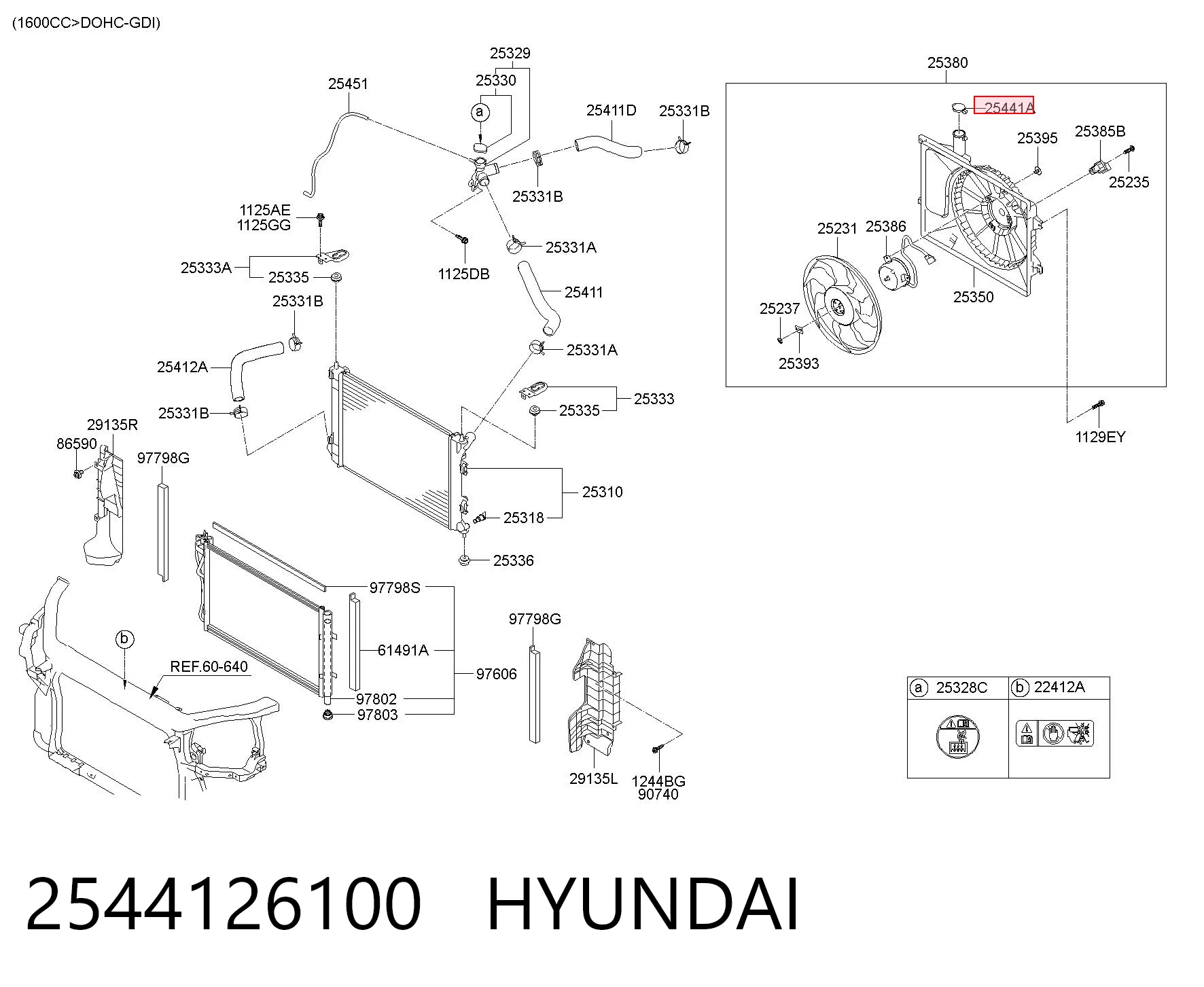 2544126100 Hyundai/Kia Tapón del radiador de refrigerante