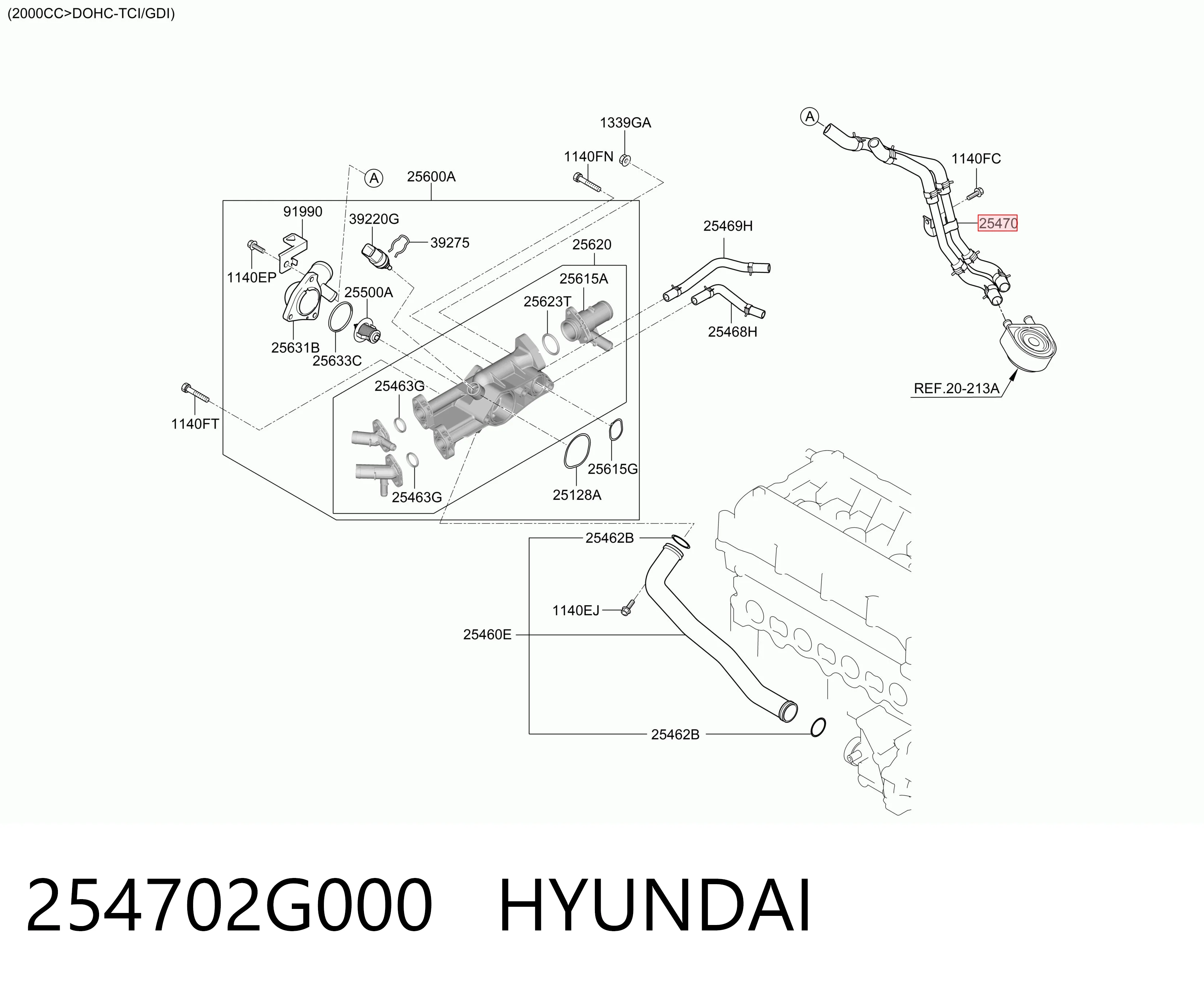 Manguera de refrigeración para Hyundai Tucson II TM