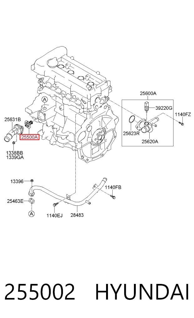 255002 Hyundai/Kia Termostato de agua