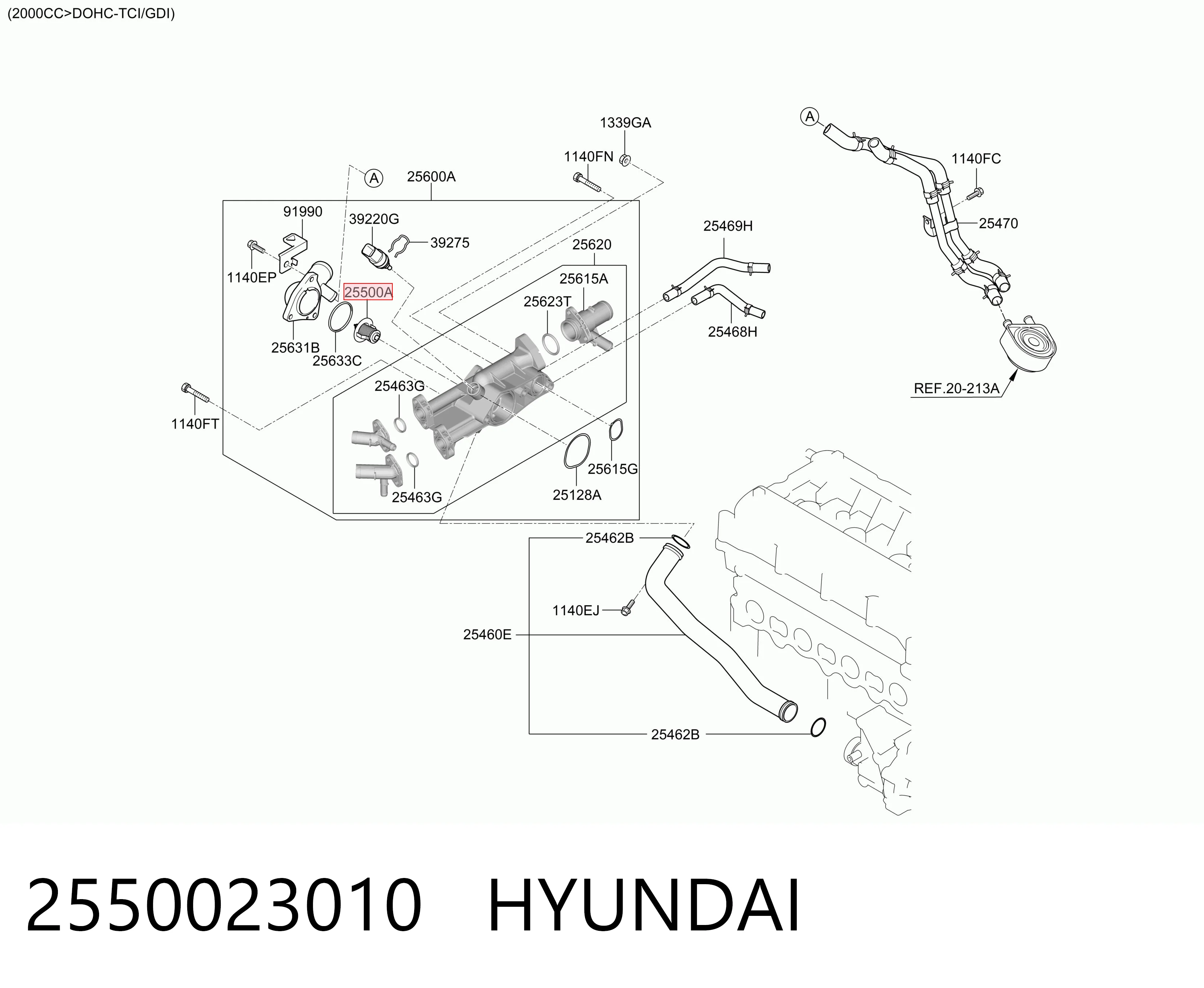 2550023010 Hyundai/Kia Termostato de agua