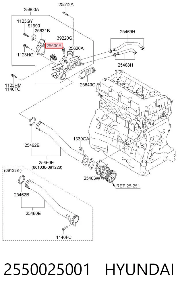 Termostato HYUNDAI 2550025001
