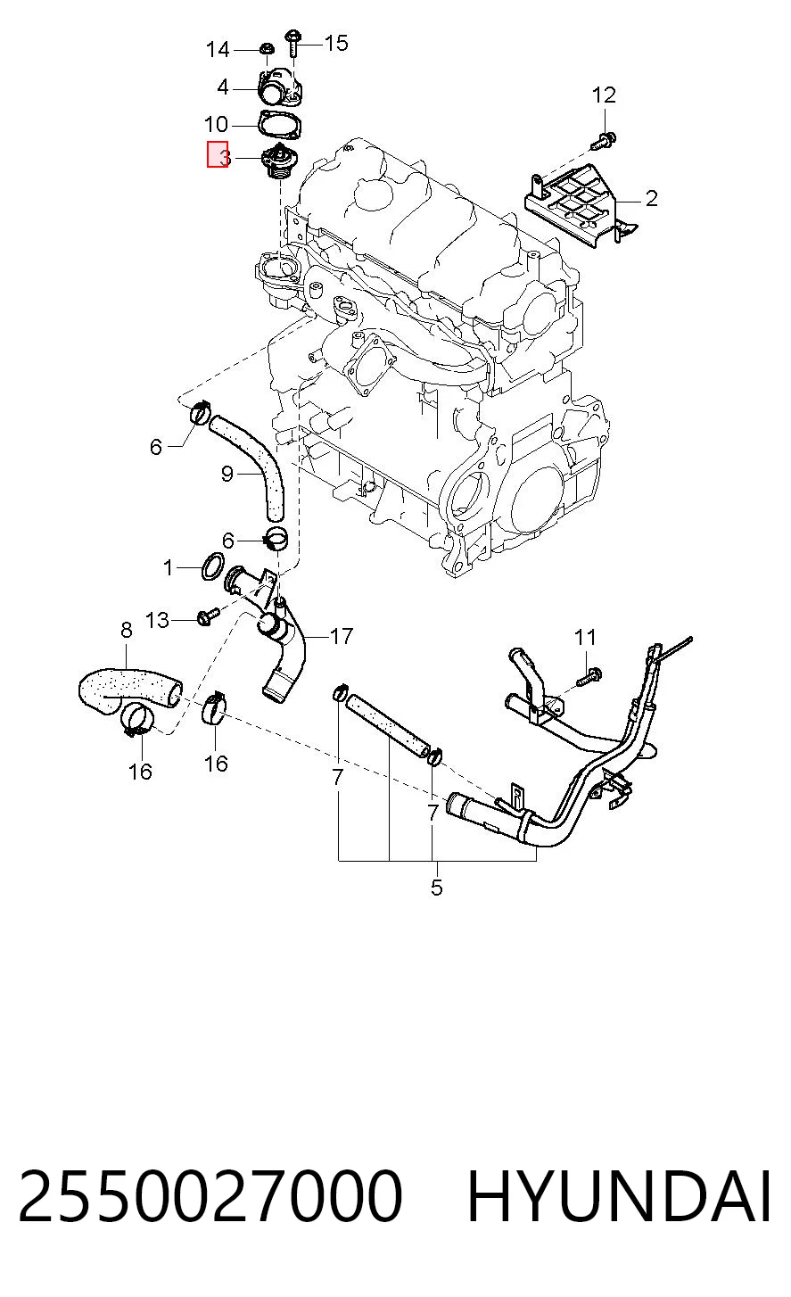 Termostato refrigerante para Hyundai Sonata V (NF)