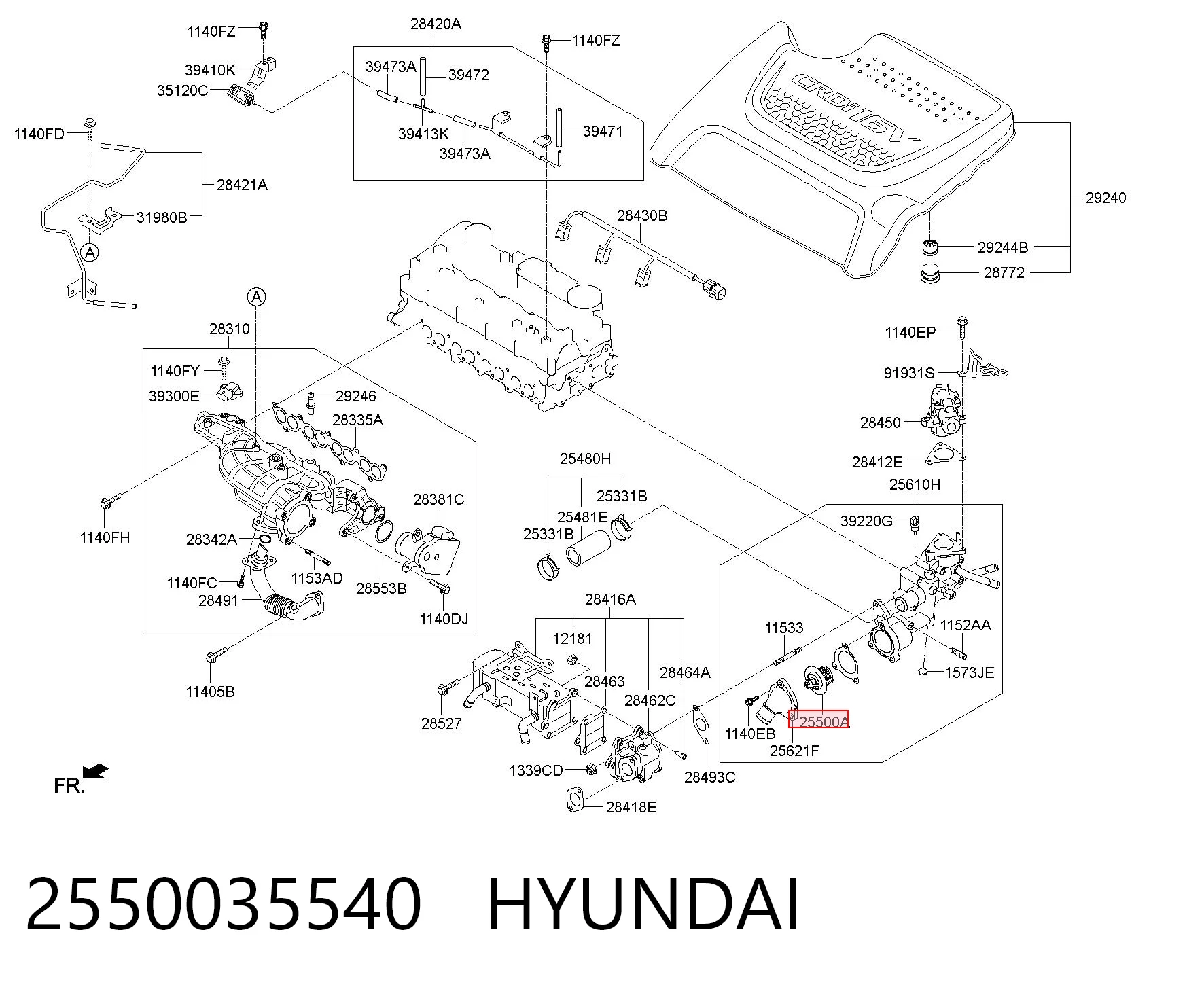 2550035540 Hyundai/Kia Termostato de agua