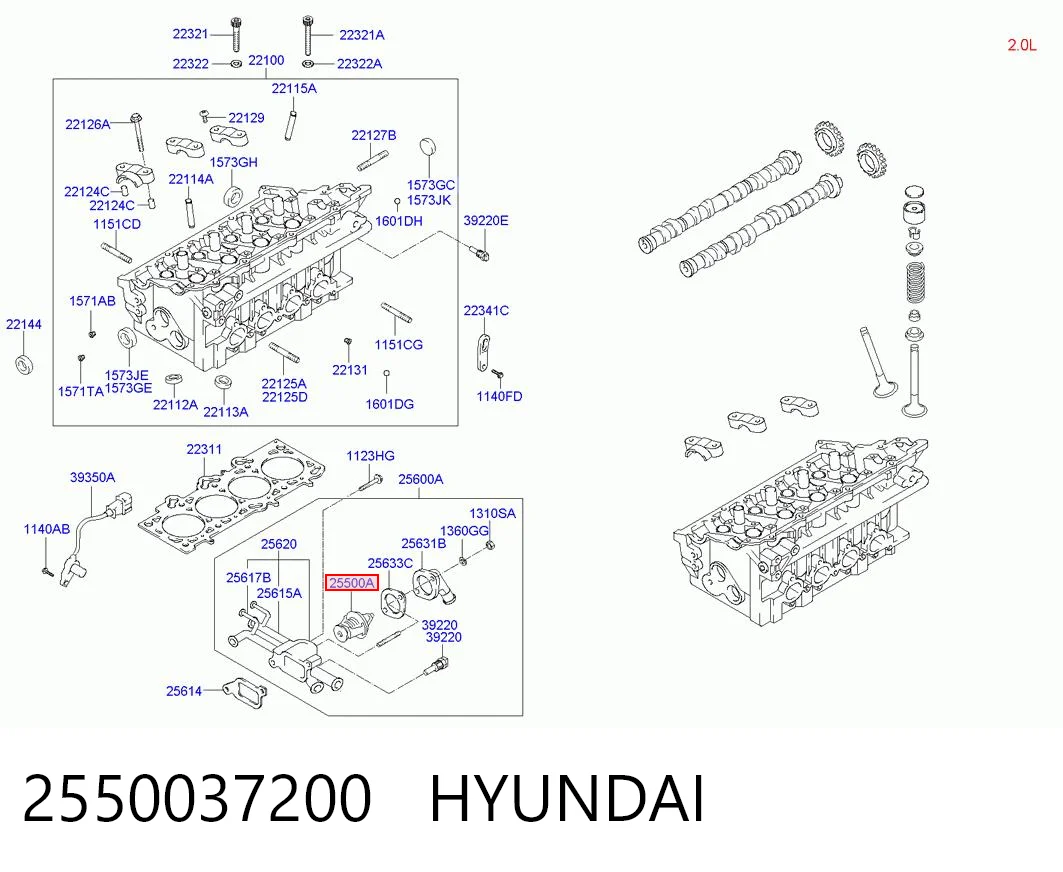 2550037200 Hyundai/Kia Termostato de agua
