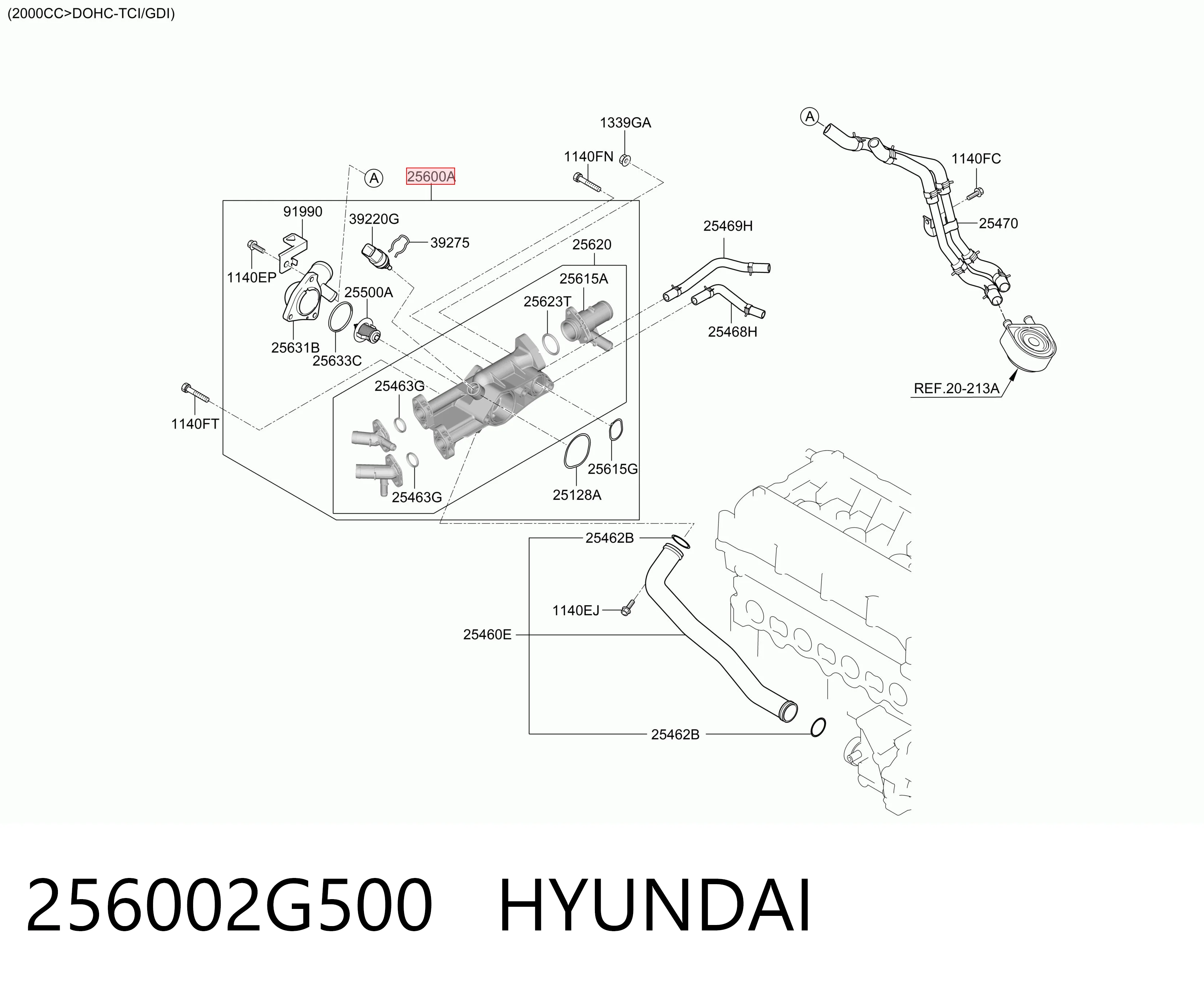 Caja del termostato para KIA Sorento II XM