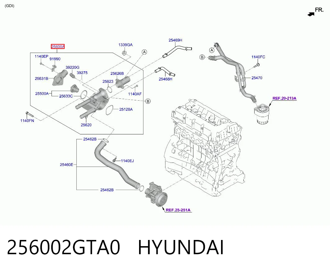 256002GTA0 Hyundai/Kia Termostato de agua