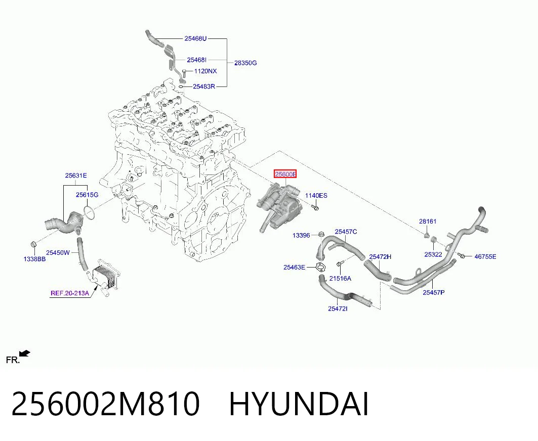 256002M810 Hyundai/Kia Caja del termostato