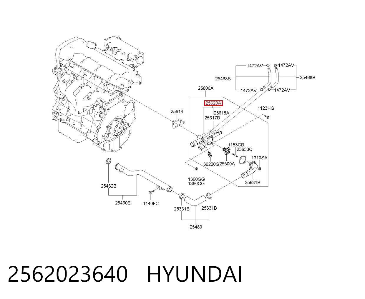 Caja del termostato para Hyundai I30  FD