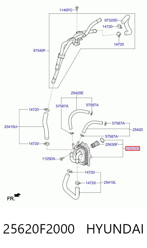 25620F2000 Hyundai/Kia Radiador de refrigeración de la transmisión