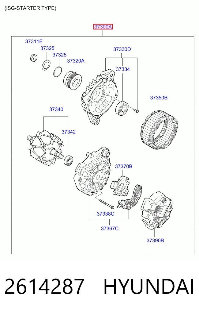 2614287 Hyundai/Kia Alternador de coche