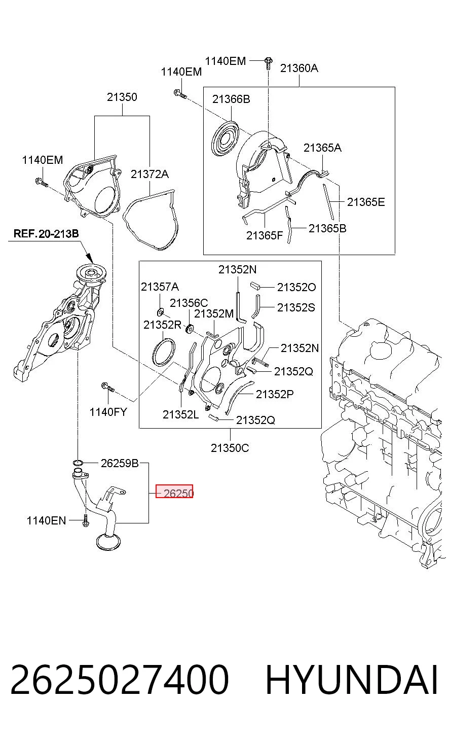 Comprar Tubo de aspiración de aceite Hyundai Sonata V NF a bajo precio