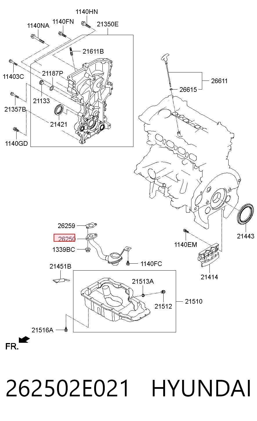 Tubo de aspiración de aceite para KIA Optima III TF