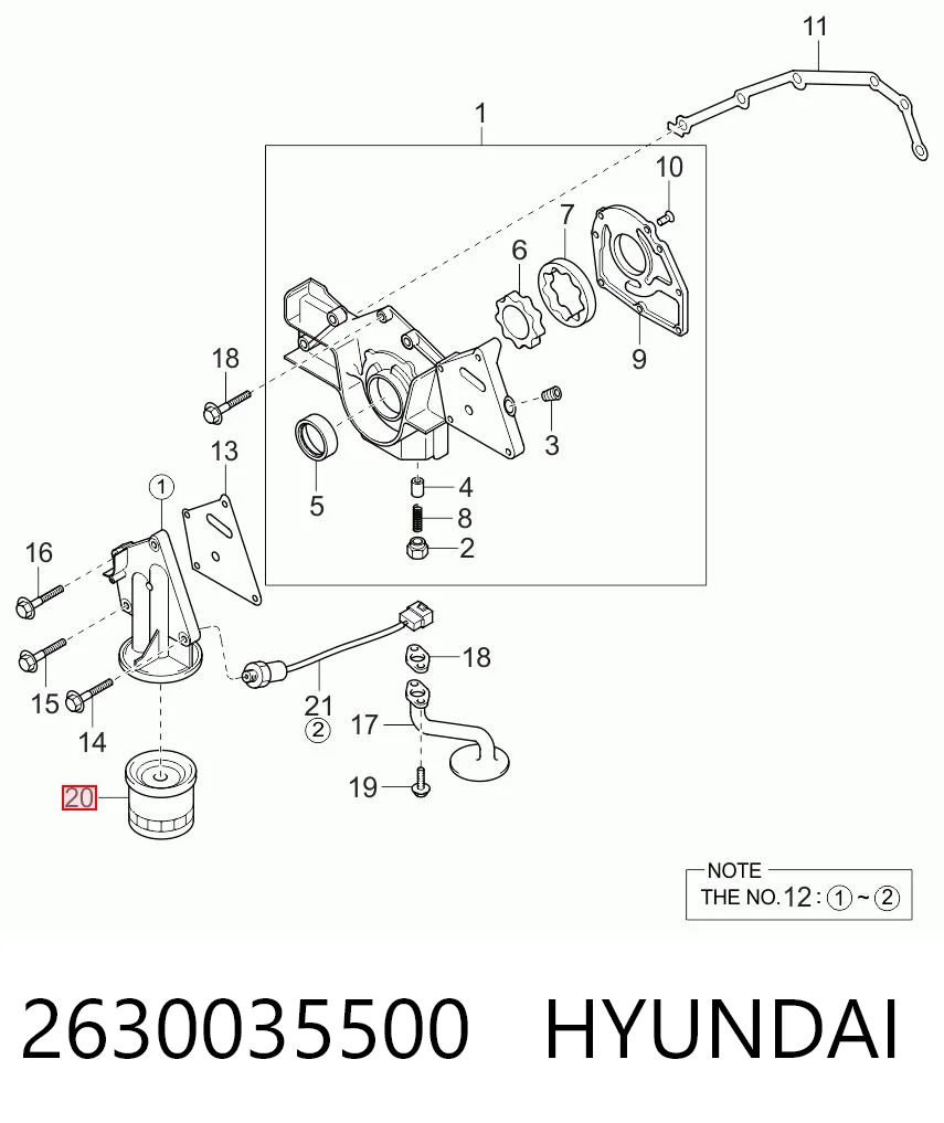 2630035500 Hyundai/Kia Filtro aceite