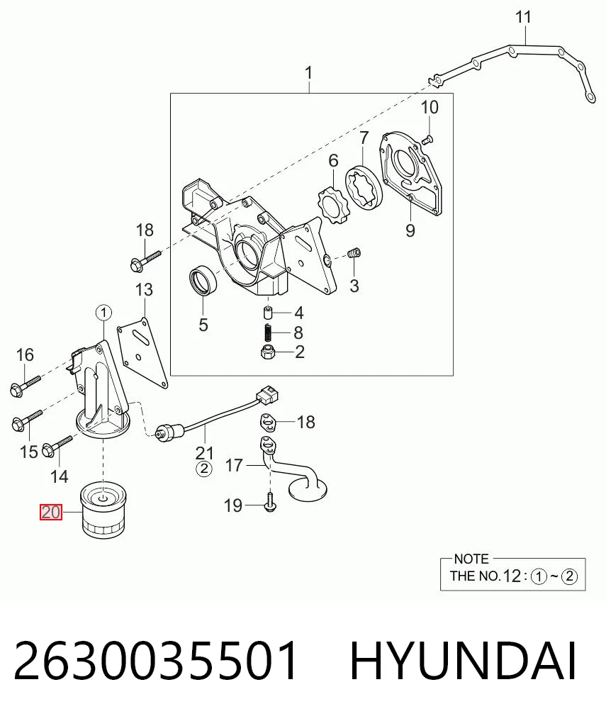2630035501 Hyundai/Kia Filtro aceite