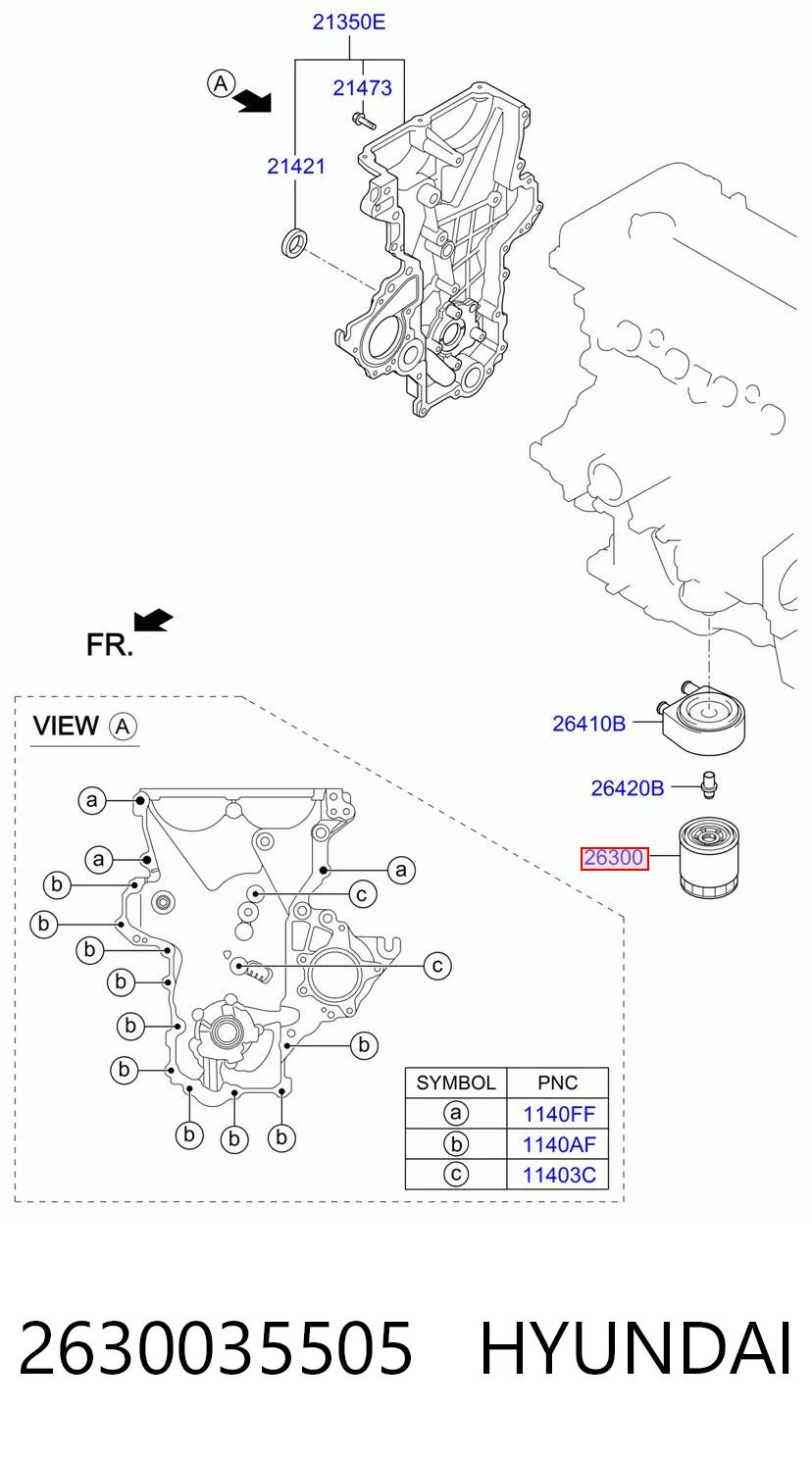 2630035505 Hyundai/Kia Filtro aceite
