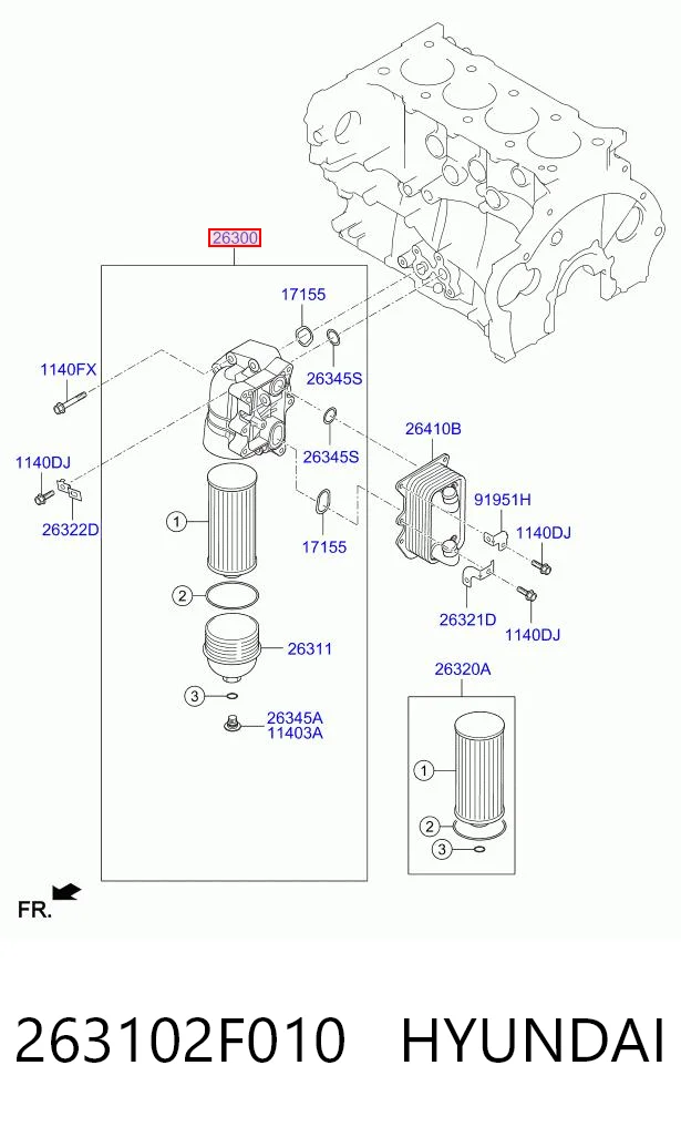 263102F010 Hyundai/Kia Filtro aceite