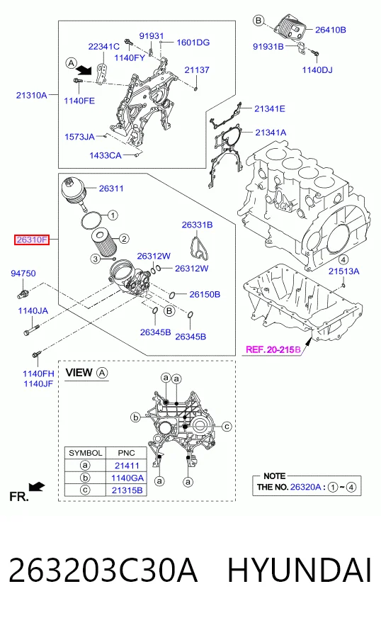 263203C30A Hyundai/Kia Filtro aceite