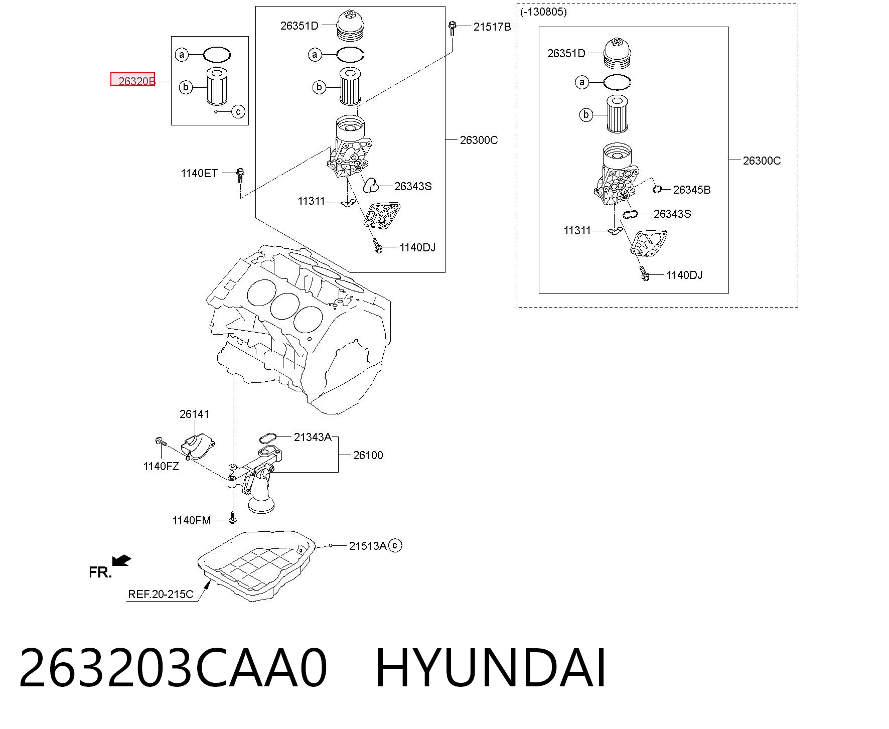 263203CAA0 Hyundai/Kia Filtro aceite