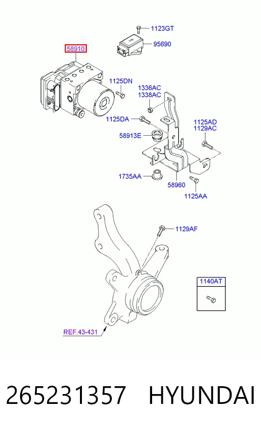 Módulo hidráulico de ABS 265231357 HYUNDAI