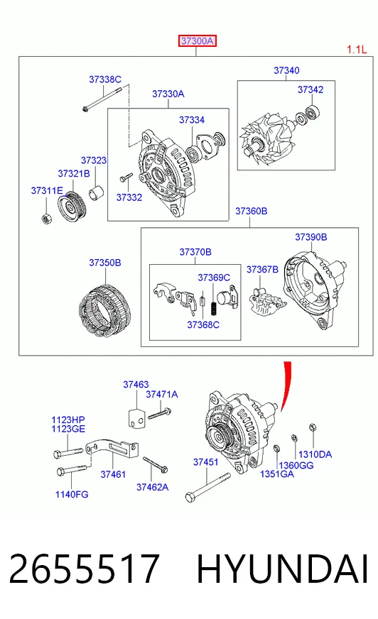 2655517 Hyundai/Kia Alternador de coche