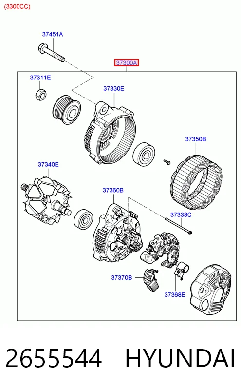 2655544 Hyundai/Kia Alternador de coche